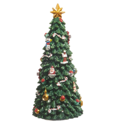 Tall Wind Up Musical Christmas Tree Figurine