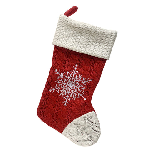 16.5" Red Snowflake Stocking