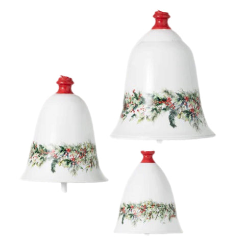 Assorted Holly Bell Ornament, INDIVIDUALLY SOLD