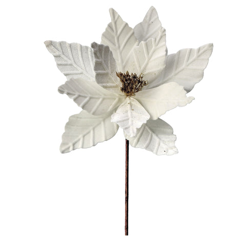 Ivory Velvet Poinsettia Stem