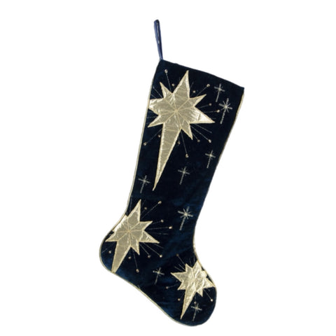 22" Dark Blue With Stars Stocking