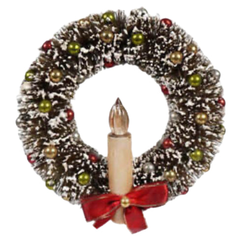 Wreath With Candle Ornament