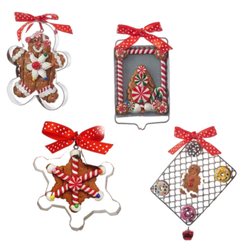 Assorted Gingerbread Tray Ornament, INDIVIDUALLY SOLD