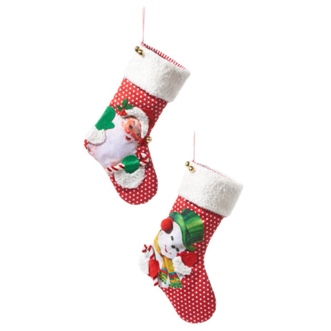 Assorted 19" Santa And Snowman Stocking, INDIVIDUALLY SOLD