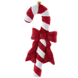 Candy Cane With Bow Ornament