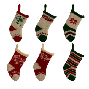 Assorted 5" Mini Knit Stocking Ornament, INDIVIDUALLY SOLD