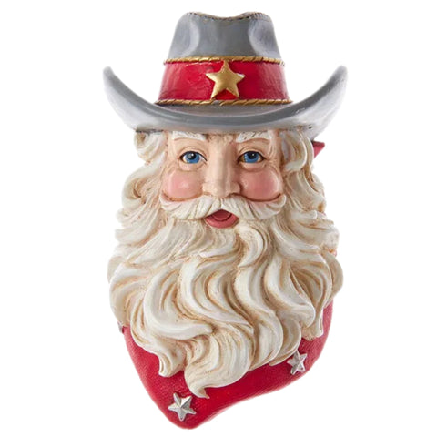 Western Santa Head Ornament