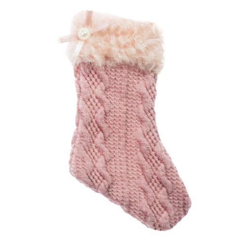 6" Pink Stocking Ornament