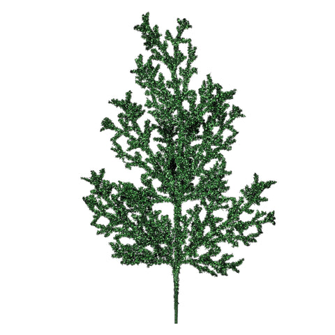 Green Tinsel Cedar Spray