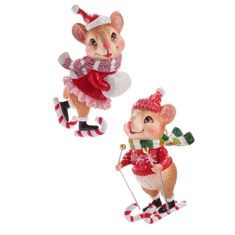 Assorted Winter Sport Mouse Ornament, INDIVIDUALLY SOLD