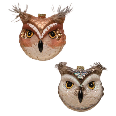 Assorted Owl Head Ornament, INDIVIDUALLY SOLD