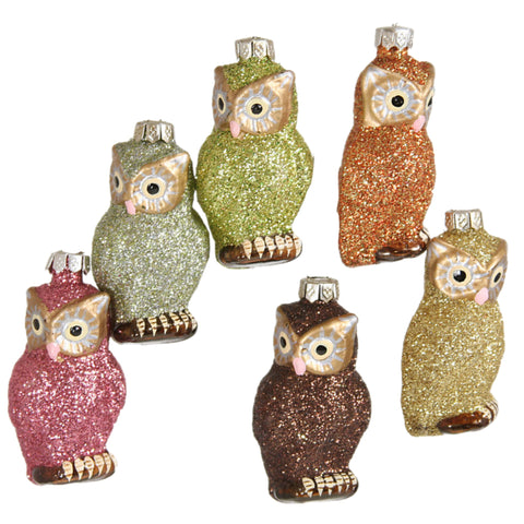 Assorted Glitter Owl Ornament, INDIVIDUALLY SOLD