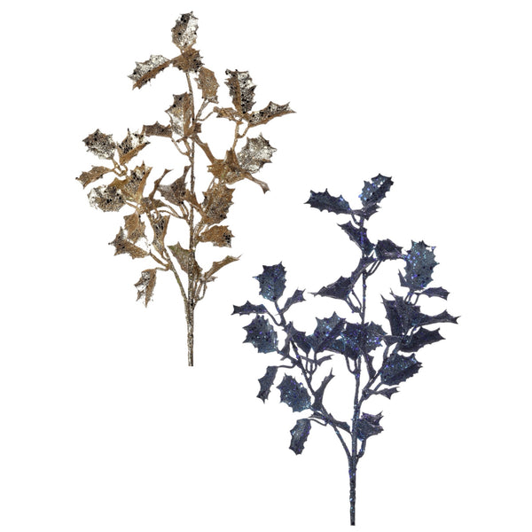 Assorted Sequin Glitter Holly Spray, INDIVIDUALLY SOLD