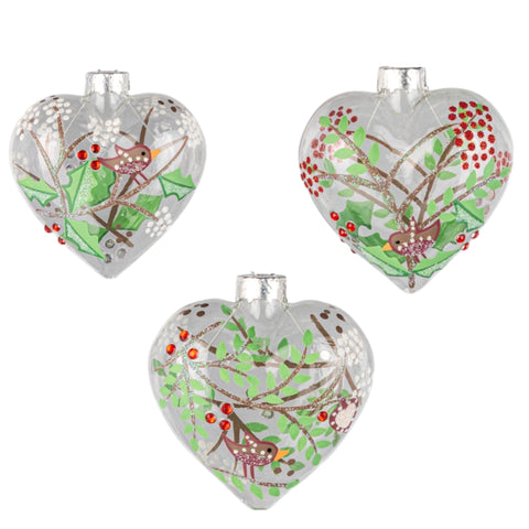 Assorted Heart With Bird Ornament, INDIVIDUALLY SOLD