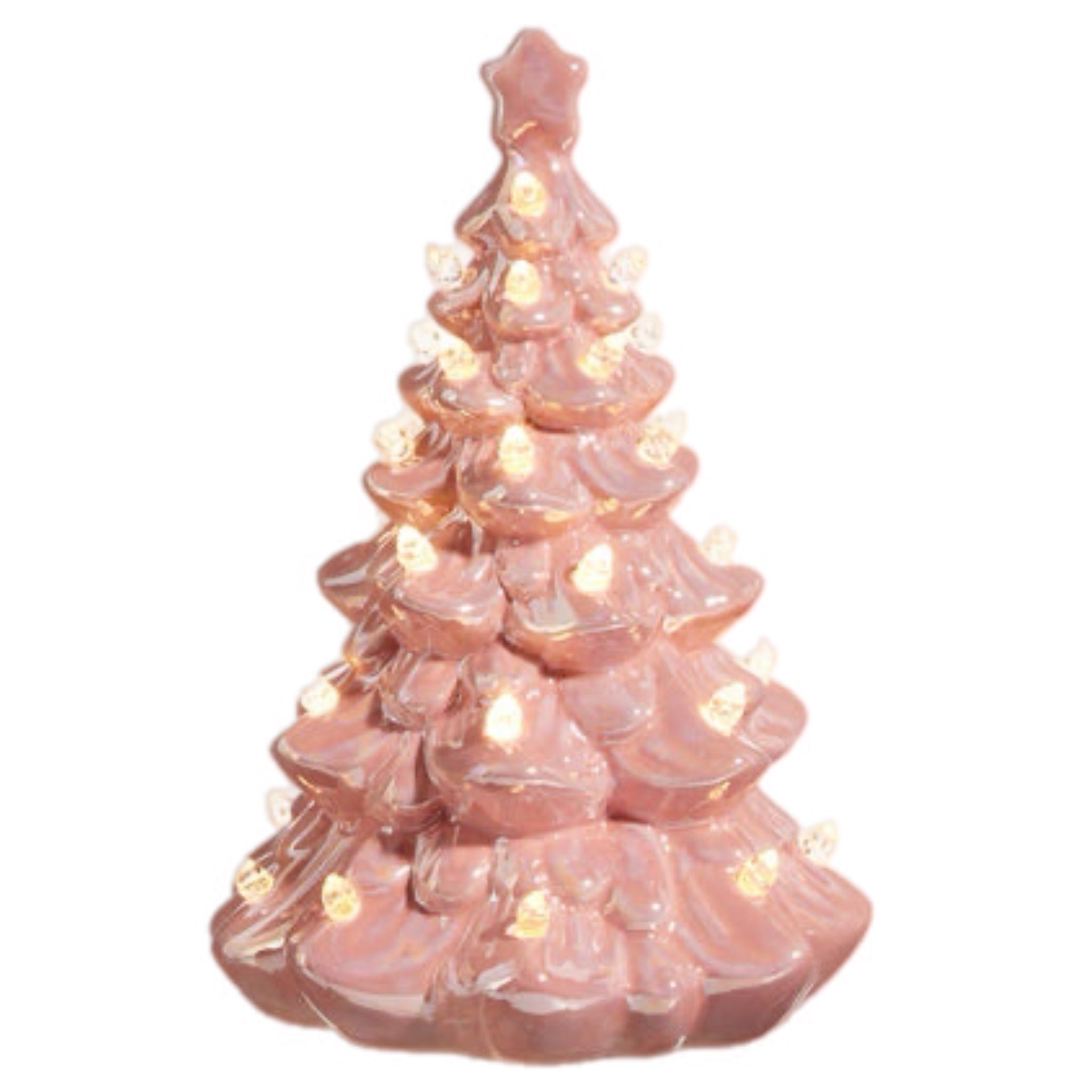 8" Pink Ceramic Tree Figurine