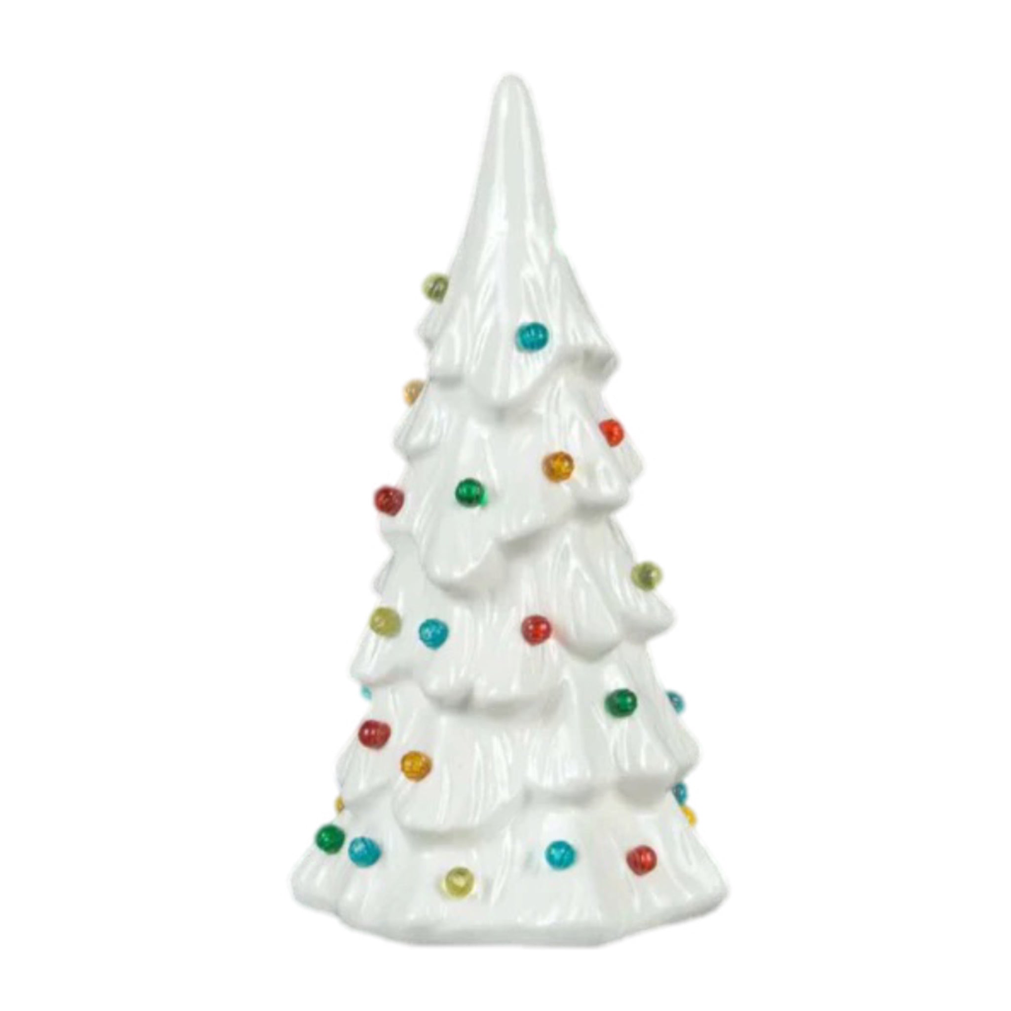 8" White Ceramic Tree Figurine