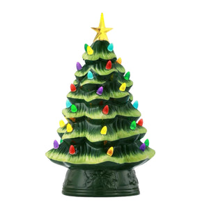 12" Green Ceramic Tree Figurine