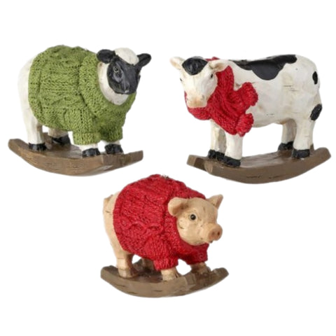 Assorted Farm Animal Rocker Ornament, INDIVIDUALLY SOLD