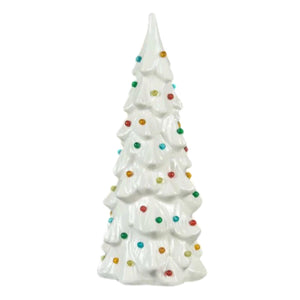 12" White Ceramic Tree Figurine