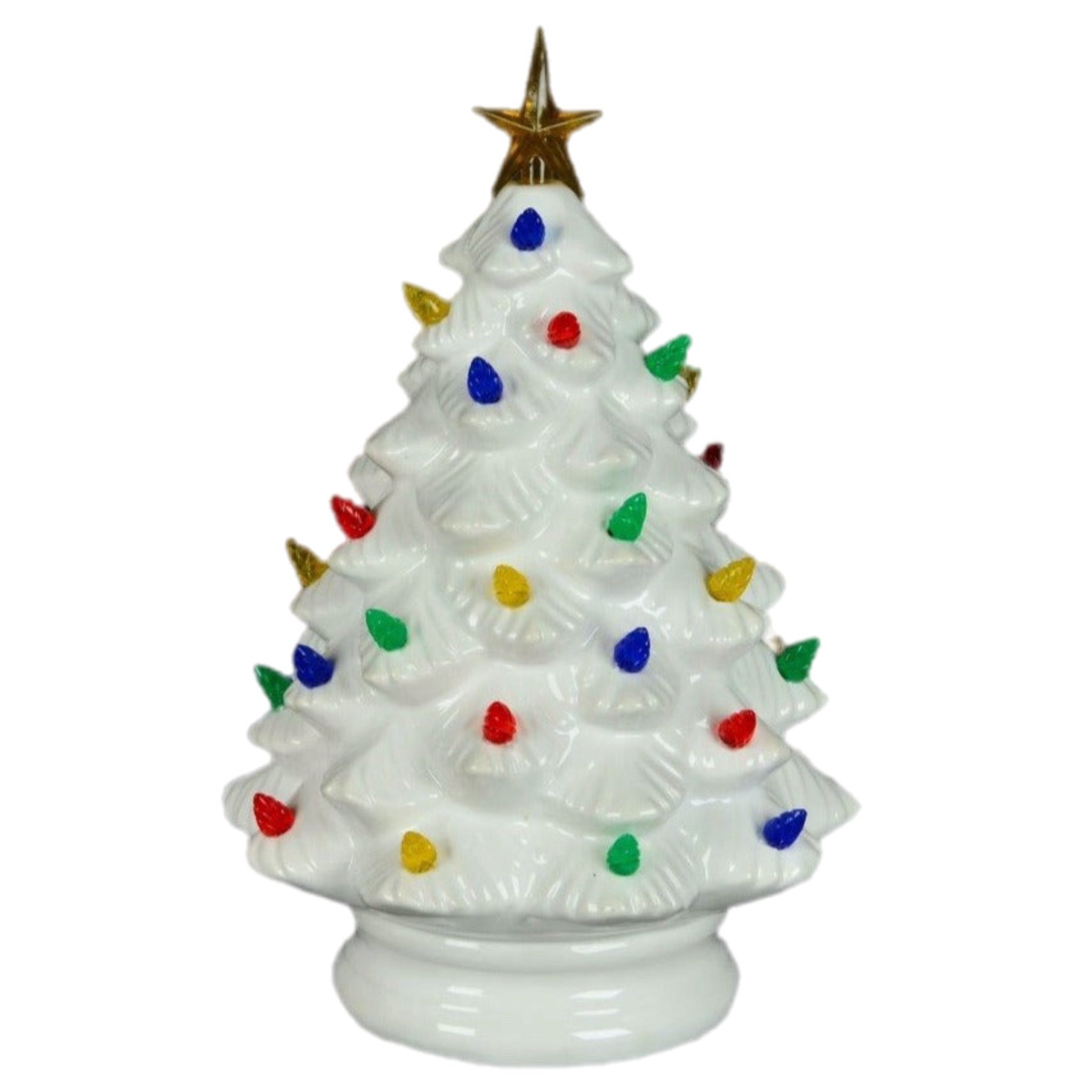 14" White Ceramic Tree Figurine