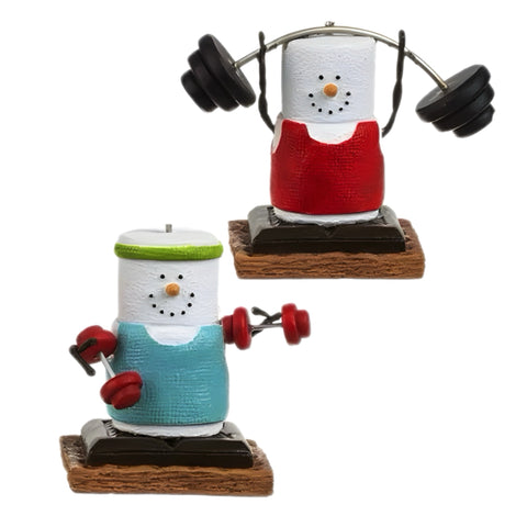 Assorted S'mores Weightlifter Ornament, INDIVIDUALLY SOLD
