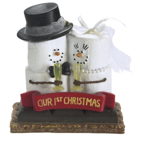 S'mores Our 1st Christmas Bride & Groom Ornament
