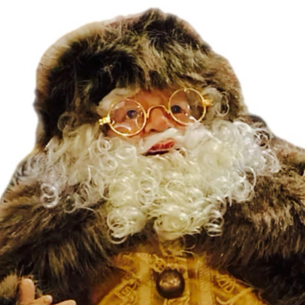 Poseable Burgundy Santa Doll Figurine