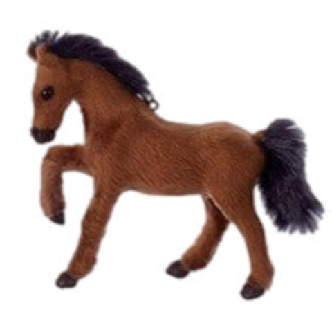 Dark Brown Furry Horse Ornament