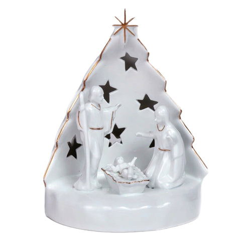 Lit Nativity Scene Figurine