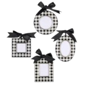 Assorted Checkered Frame Ornament, INDIVIDUALLY SOLD