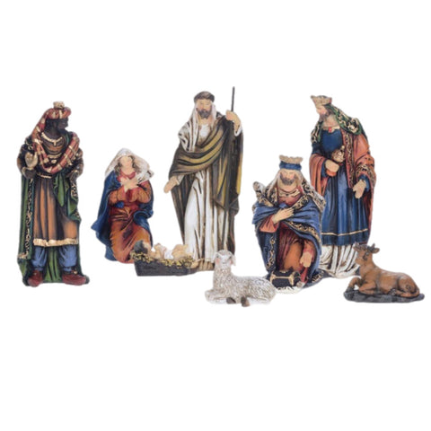 Jewel Toned Nativity Scene, Set Of 8