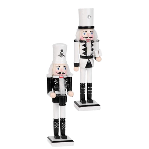 Assorted 12" Black And White Soldier Nutcracker, INDIVIDUALLY SOLD