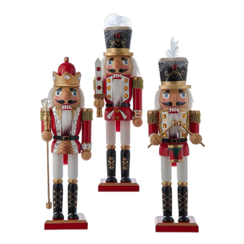 Assorted 12" Red, White And Black Soldier Nutcracker, INDIVIDUALLY SOLD