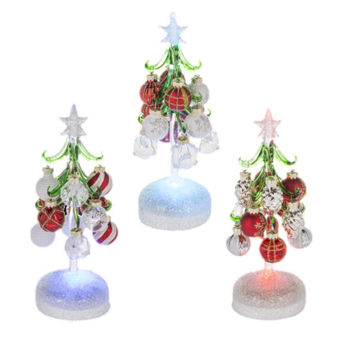 Assorted LED Tree With Red Balls Figurine, INDIVIDUALLY SOLD