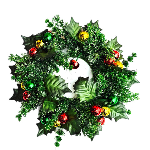 6" Ball & Leaf Pillar Candle Ring