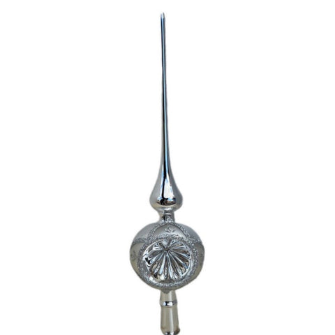 11" Silver Reflector Finial Tree Topper