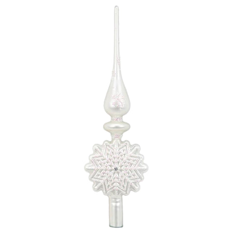 13" Silver Snowflake Finial Tree Topper