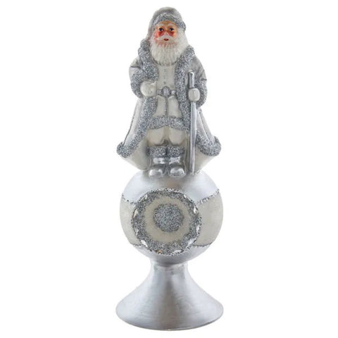 8.75" Silver Santa Reflector Finial Tree Topper