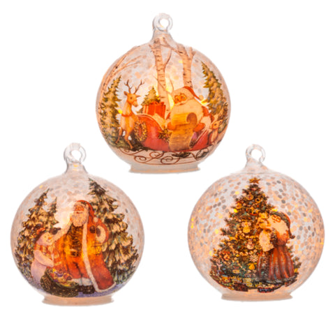 Assorted Santa LED Ball, INDIVIDUALLY SOLD