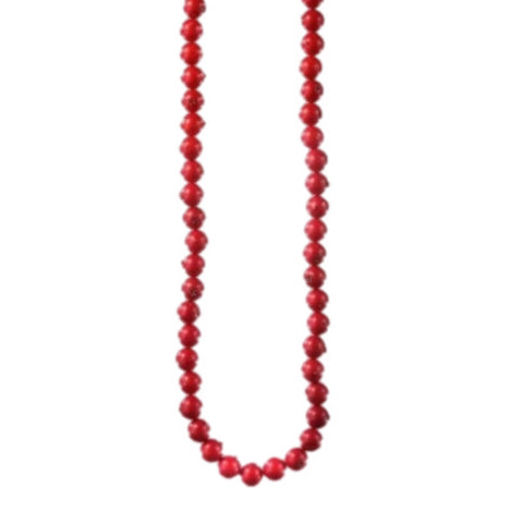 6' Red Wooden Beaded Garland