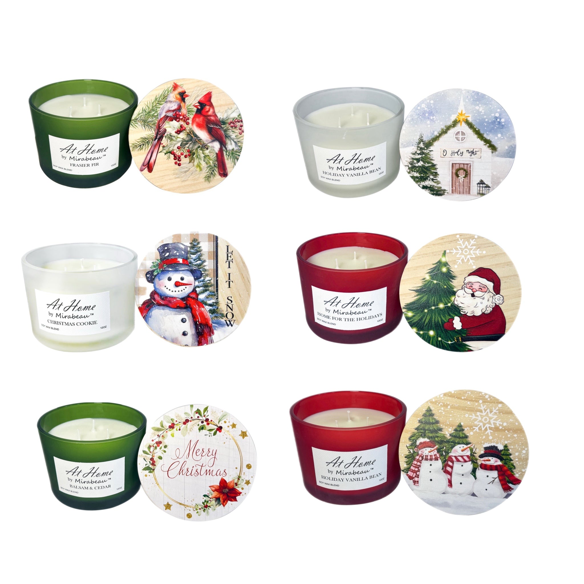 Assorted Christmas Themed Jar Pillar Candle, INDIVIDUALLY SOLD