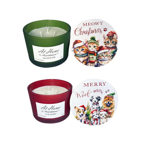 Assorted Holiday Pet Jar Pillar Candle, INDIVIDUALLY SOLD