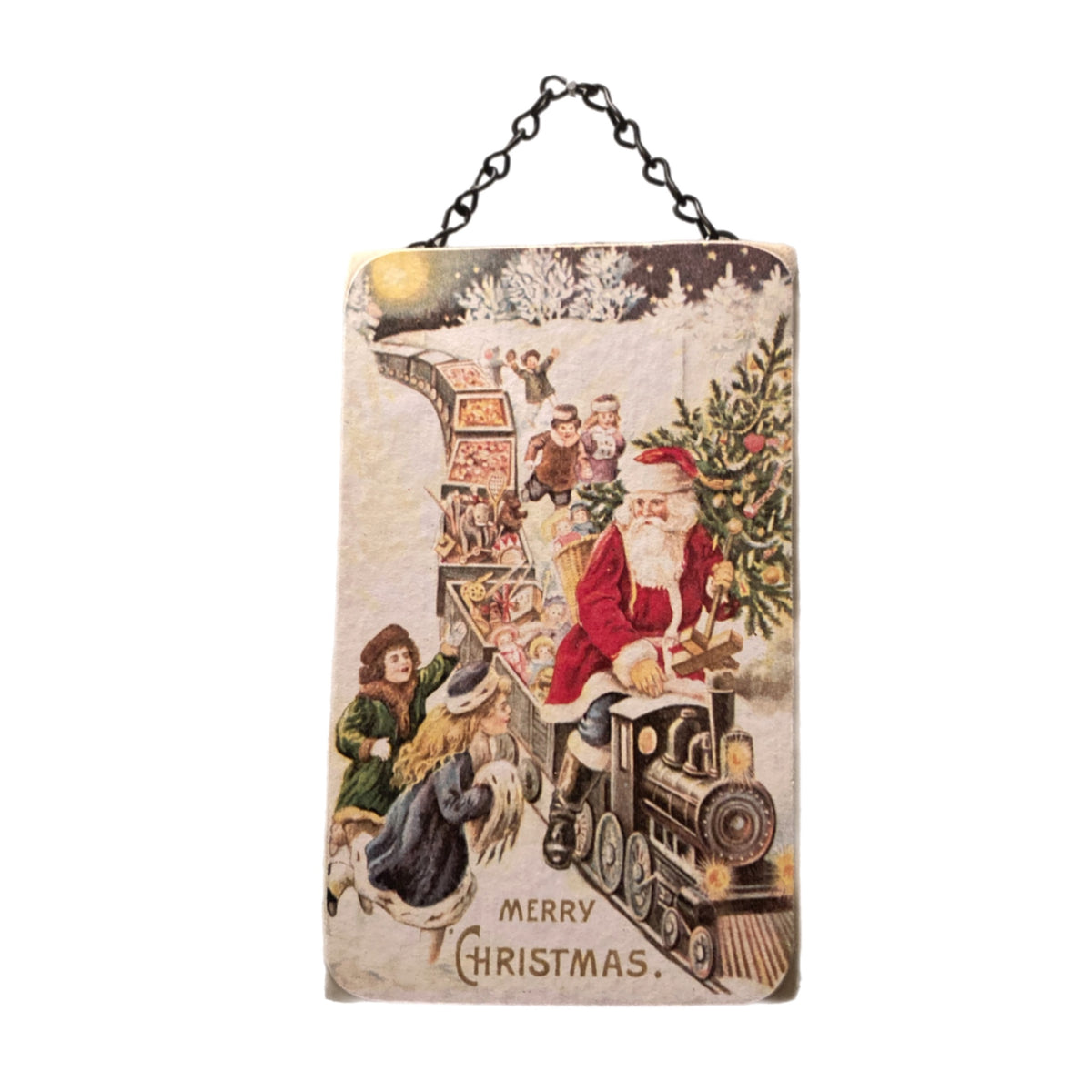 Santa On Train Sign – Tinseltown Christmas Emporium