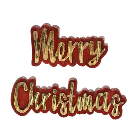 Merry Christmas Tabletop Sign, Set Of 2