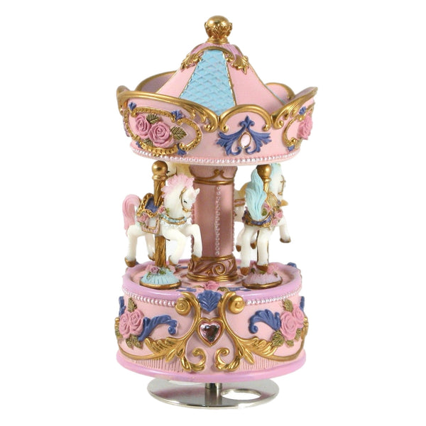Assorted Pink Musical Carousel Figurine, INDIVIDUALLY SOLD