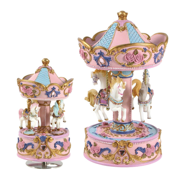 Assorted Pink Musical Carousel Figurine, INDIVIDUALLY SOLD