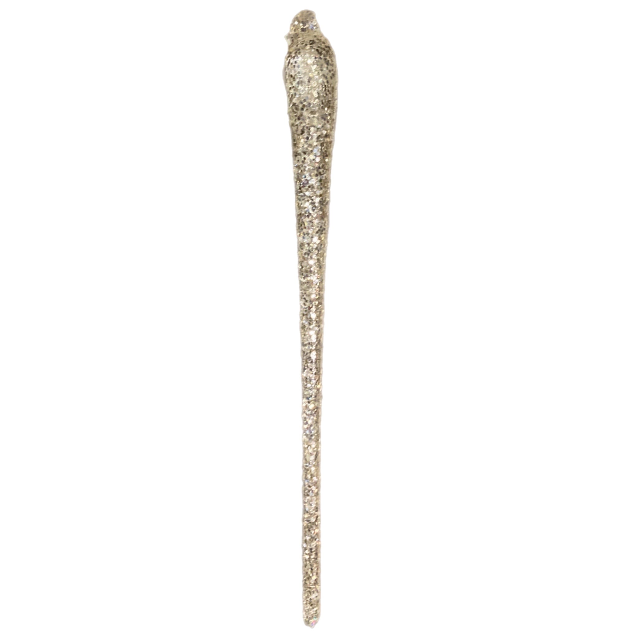 Silver Glitter Icicle Ornament