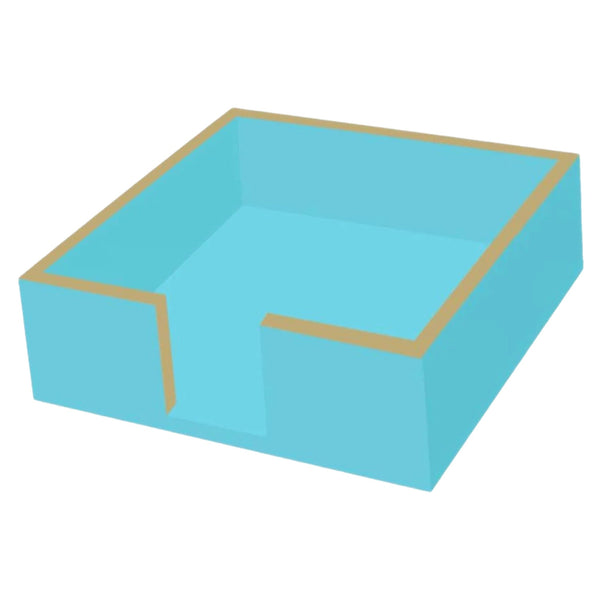 Assorted Aqua & Gold Lacquer Napkin Holders, INDIVIDUALLY SOLD