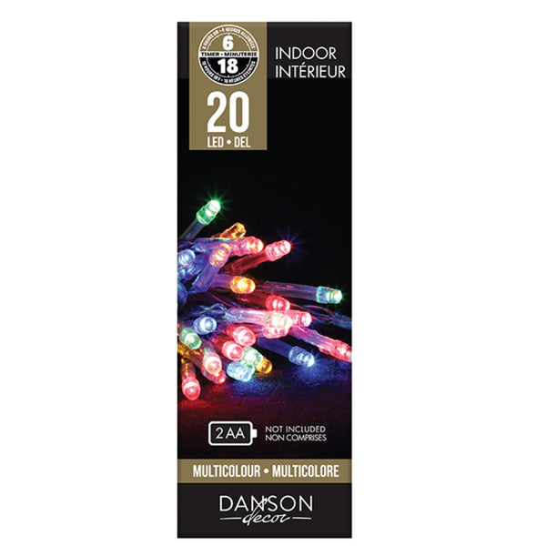 20 Multicoloured Battery Operated LED Mini Lights INDOOR