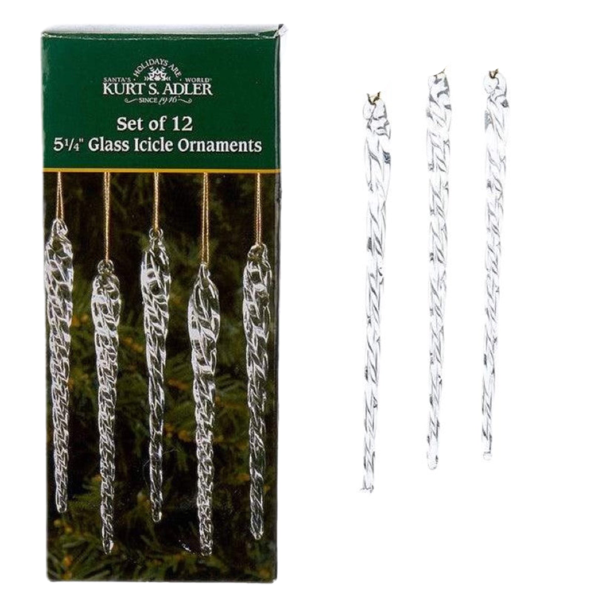 Glass Icicles Ornament, Set Of 12